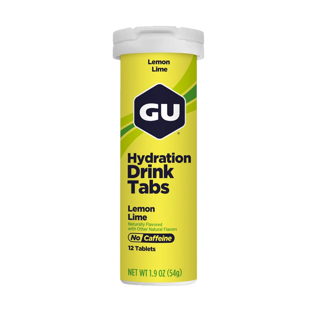 GU Hydration Drink Tabs – Lemon Lime Non-Caffeinated – 1, 2 or 4 Pack | Running & Endurance
