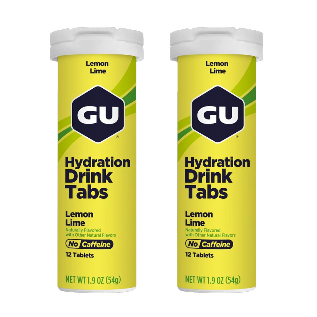 GU Hydration Drink Tabs – Lemon Lime Non-Caffeinated – 1, 2 or 4 Pack | Running & Endurance