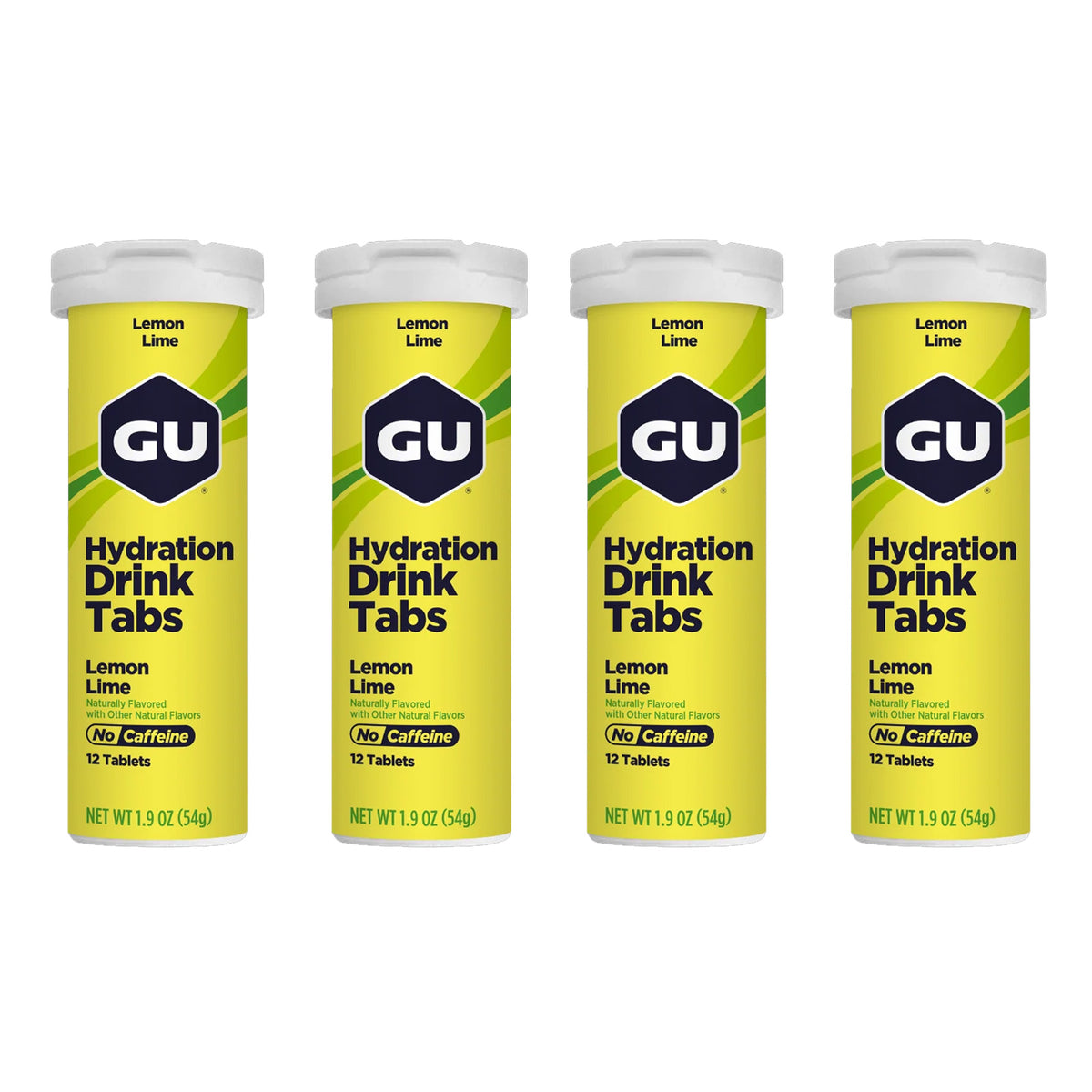 GU Hydration Drink Tabs – Lemon Lime Non-Caffeinated – 1, 2 or 4 Pack | Running & Endurance
