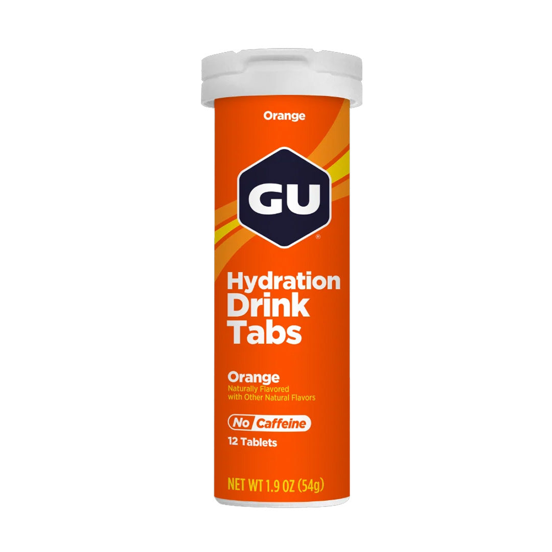 GU Hydration Drink Tabs – Orange Flavour Non-Caffeinated – 1, 2 or 4 Pack | Running & Endurance