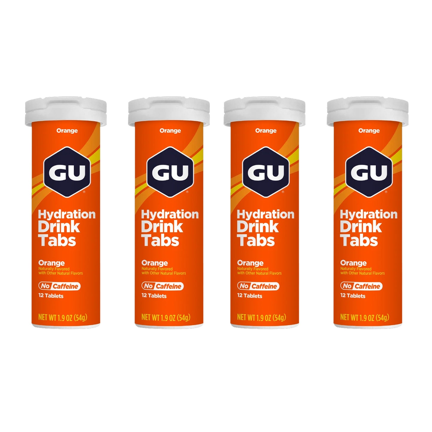 GU Hydration Drink Tabs – Orange Flavour Non-Caffeinated – 1, 2 or 4 Pack | Running & Endurance