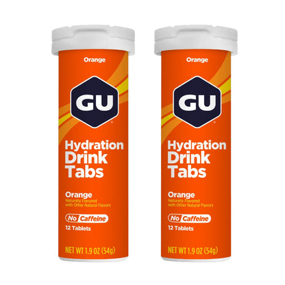 GU Hydration Drink Tabs – Orange Flavour Non-Caffeinated – 1, 2 or 4 Pack | Running & Endurance