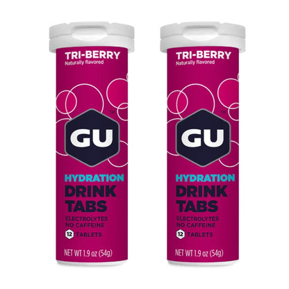 GU Hydration Drink Tabs – Tri Berry Flavour Non-Caffeinated – 1, 2 or 4 Pack | Running & Endurance