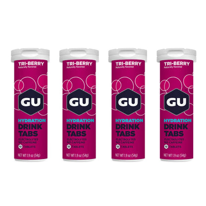 GU Hydration Drink Tabs – Tri Berry Flavour Non-Caffeinated – 1, 2 or 4 Pack | Running & Endurance