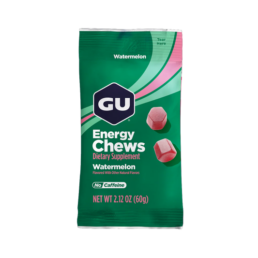 GU Energy Chews – Salted Watermelon Non-Caffeinated – 1, 4 or 12 Pack | Running & Endurance