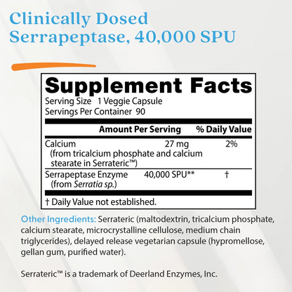 Doctor's Best Serrapeptase, 40,000 SPU, 90 Veggie Caps