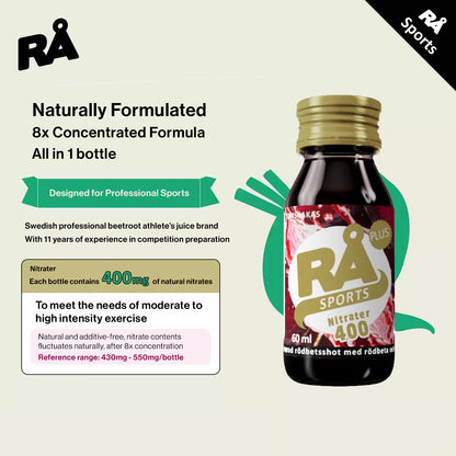 RA Swedish Beetroot Juice Shot 400mg Nitrate 60ml – 5,10 Bottles | Endurance, Running & Marathon