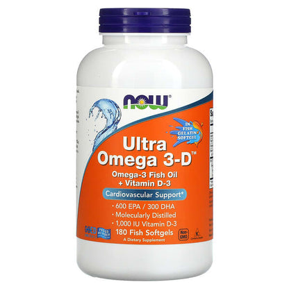 NOW Ultra Omega 3D 鱼油 180 粒装