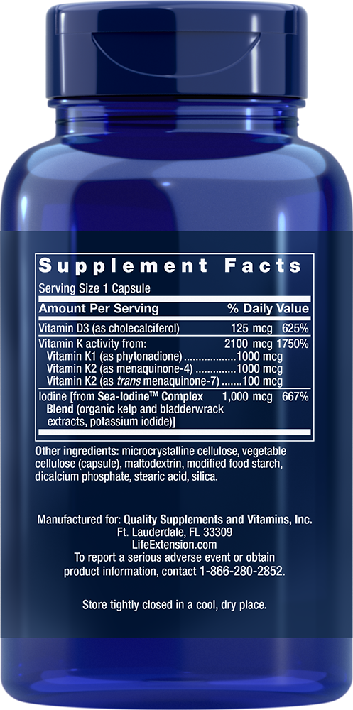 Life Extension Vitamins D and K with Sea-Iodine