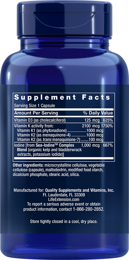 Life Extension Vitamins D and K with Sea-Iodine