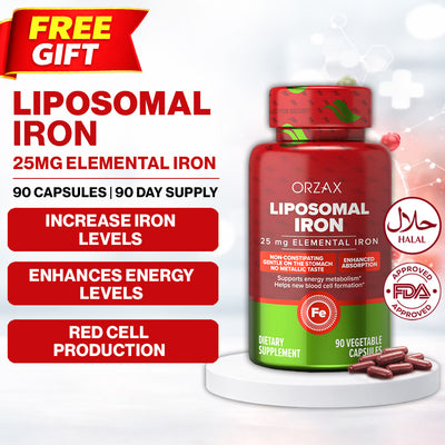 Orzax Liposomal Iron 25 mg 90 Caps