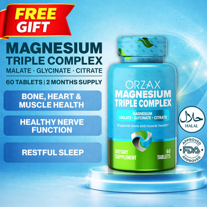 Magnesium Triple Complex Glycinate Citrate Malate 200 mg 60 Tablets