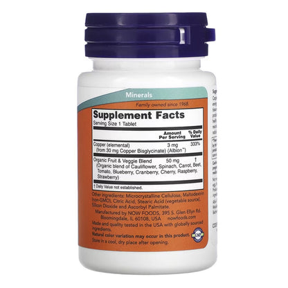 Now Foods Copper Glycinate 3mg