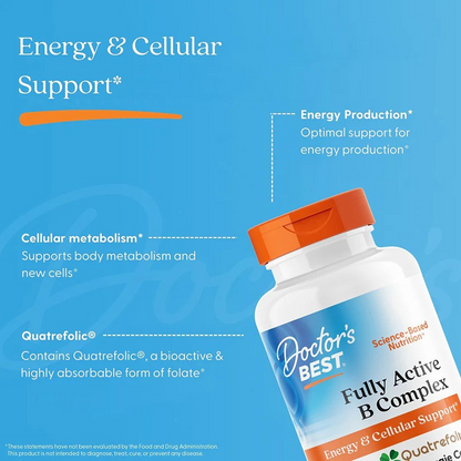 Doctor's Best Fully Active B Complex with Quatrefolic, 60 Veggie Caps
