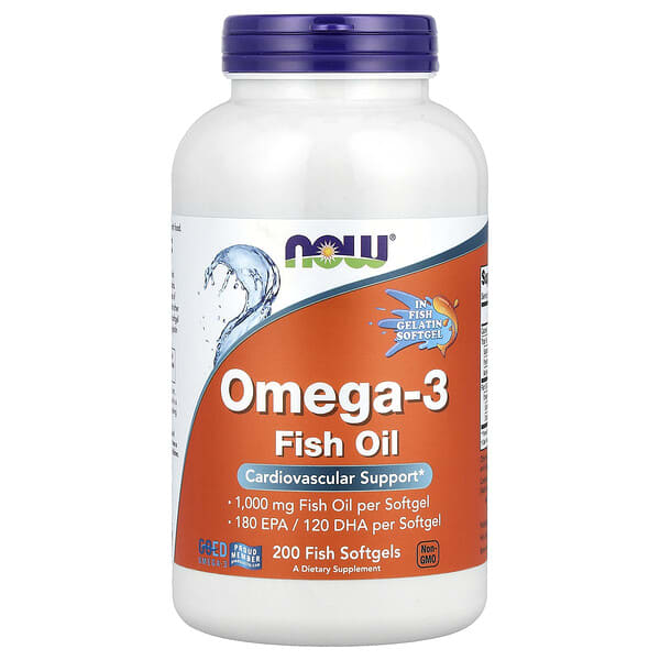 NOW omega 3 fish oil 200 softgels