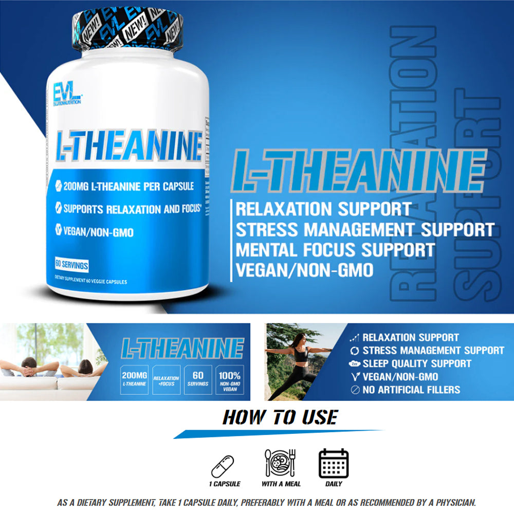 EVLution Nutrition L-Theanine 200 mg 60 Caps