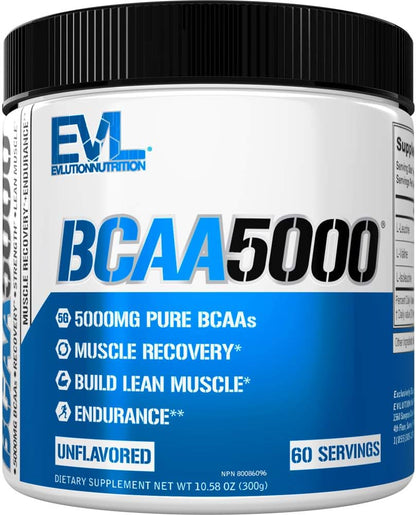 EVLution Nutrition BCAA 5000粉（选择口味和份量） 建立和修复肌肉 恢复 增强力量 耐力 生酮友好