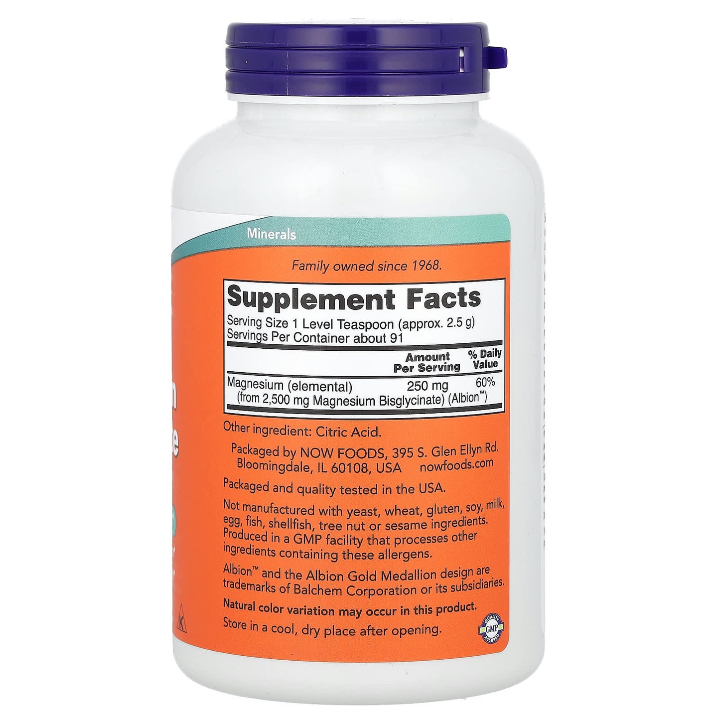 NOW Magnesium Bisglycinate Powder