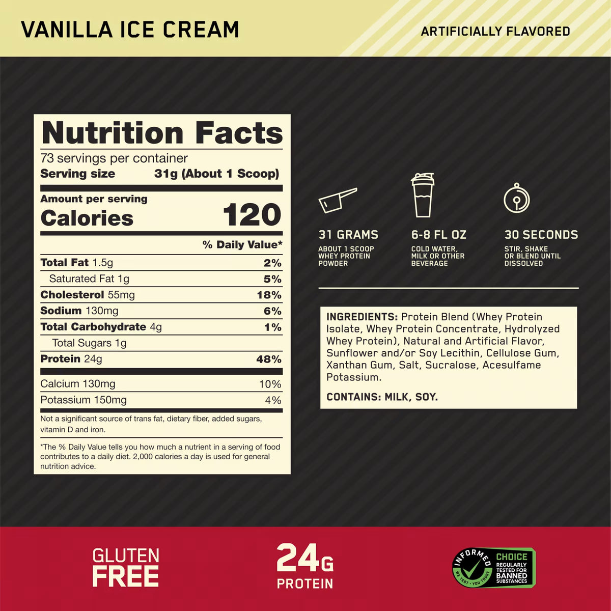 Optimum Nutrition Gold Standard Whey Protein 10LB