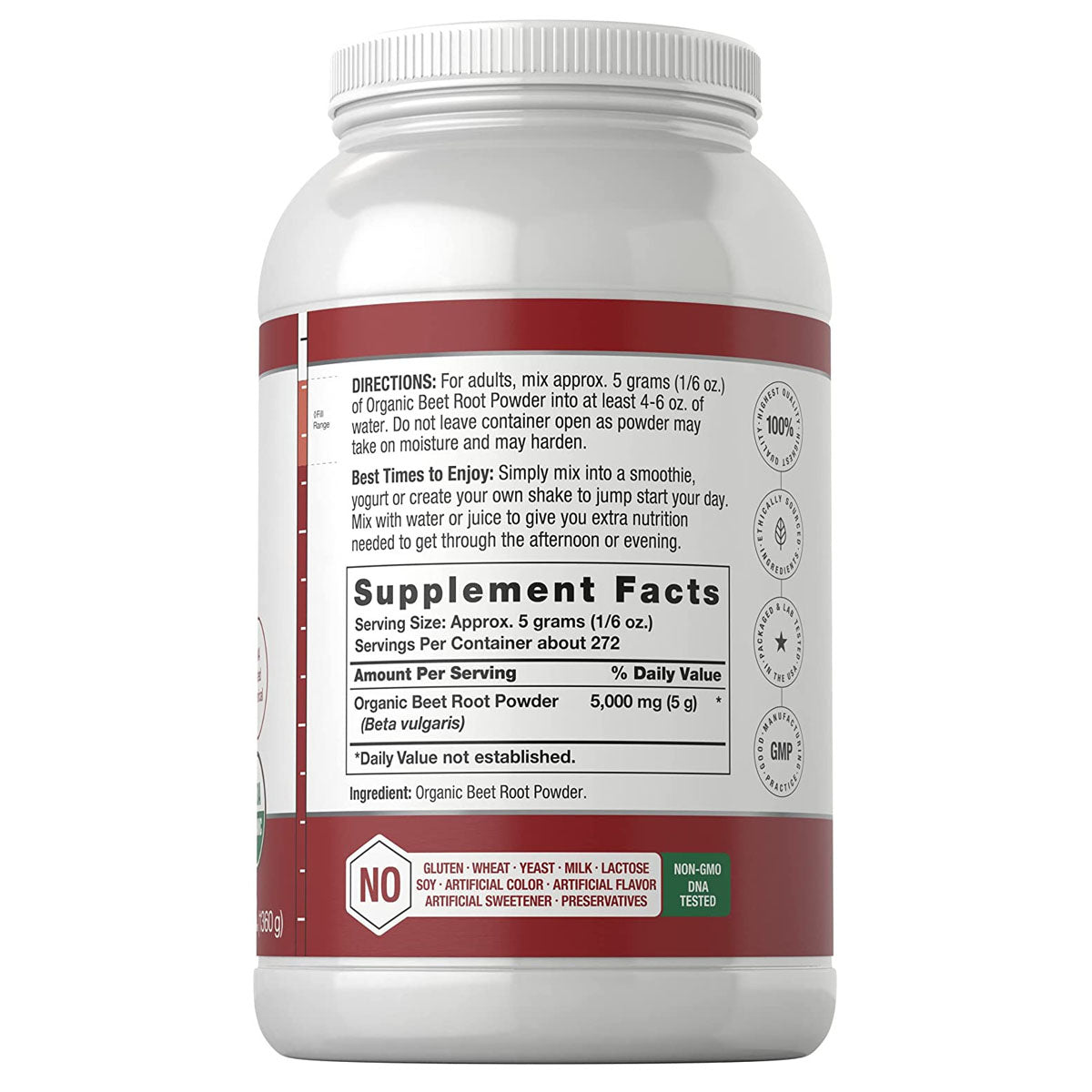 Horbaach Organic Beet Root Powder Raw Superfood Vegan 3LB 272 Servings