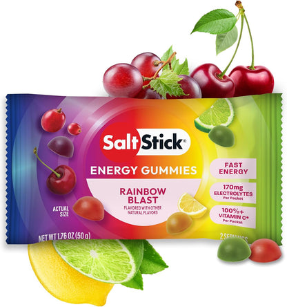 SaltStick Energy Gummies 3 Pack – Carbohydrate & Electrolyte Chews for Running, Marathon, Cycling & HYROX