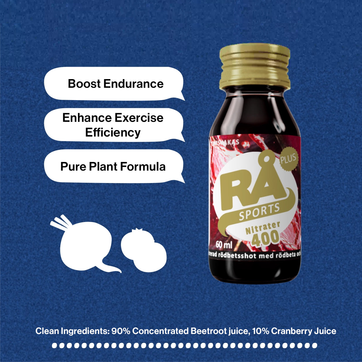 RA Swedish Beetroot Juice Shot 400mg Nitrate 60ml – 5,10 Bottles | Endurance, Running & Marathon