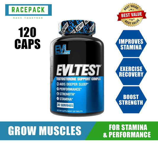 EVLution Testos Booster EVL Test 120 Tabs Training and Recovery Amplifier Supports Natural Testos Levels Muscular Strength Stamina and Optimal Sleep