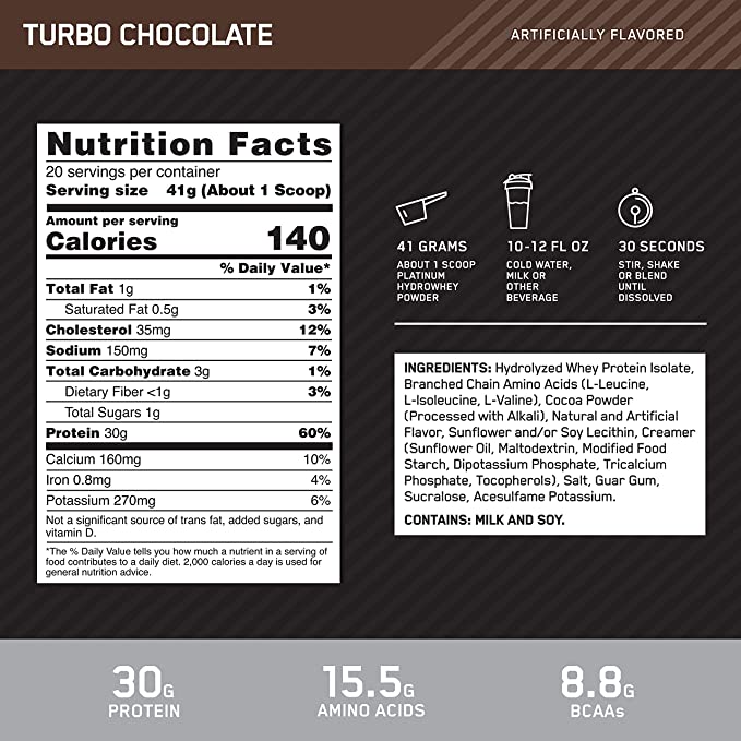 Optimum Nutrition Platinum Hydro Whey – Fast-Absorbing Hydrolyzed Protein Powder