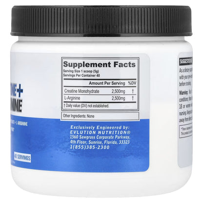 EVLution Nutrition Creatine + L-Arginine Powder