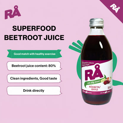 Swedish Beetroot Apple Juice 330ml – 3,6 Bottles | Natural Juice for Sports, Marathon & Daily Wellness