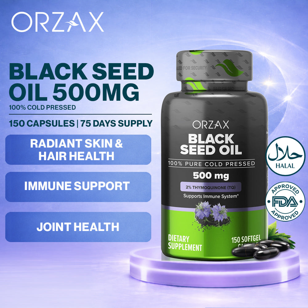 Black Seed Oil 500 mg 150 Organic Cold Pressed Soft Gel Capsules
