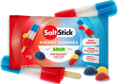 SaltStick Energy Gummies 3 Pack – Carbohydrate & Electrolyte Chews for Running, Marathon, Cycling & HYROX