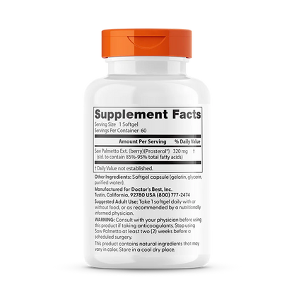 Doctor's Best Saw Palmetto with Prosterol, Standardized Extract