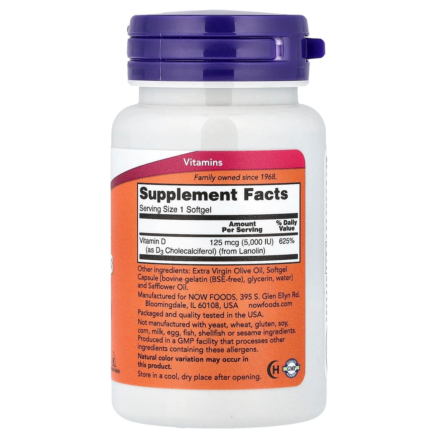 NOW Vitamin D 3 120 Ct
