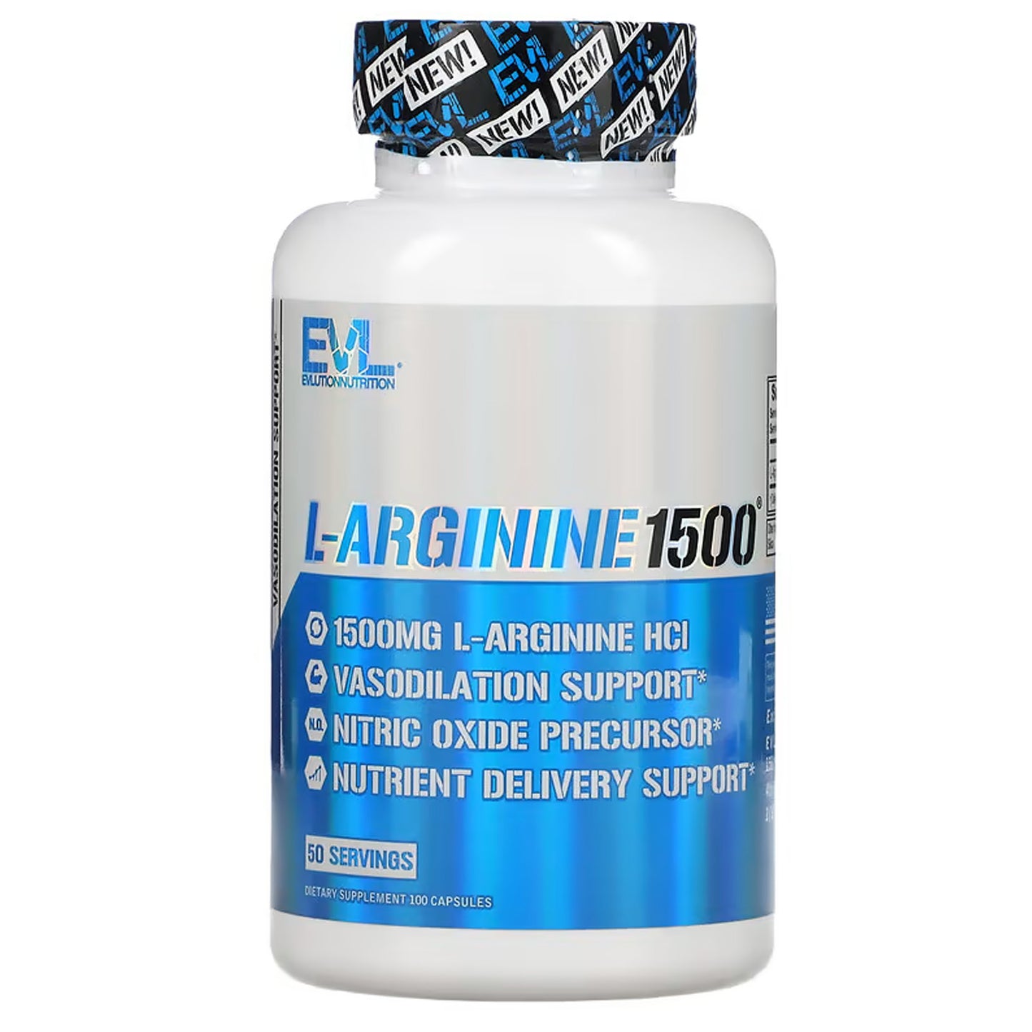 EVLution L-精氨酸 1500毫克 100粒 肌肉生长 增肌 肌肉耐力