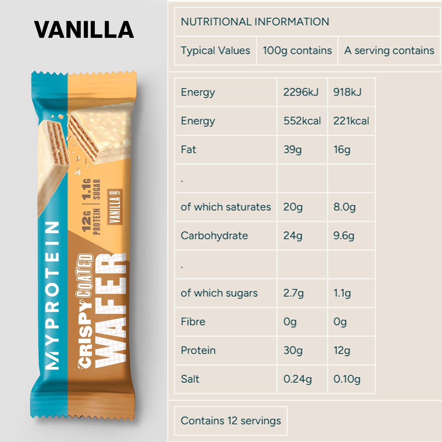 Myprotein Crispy Coated Wafers 12 Pack
