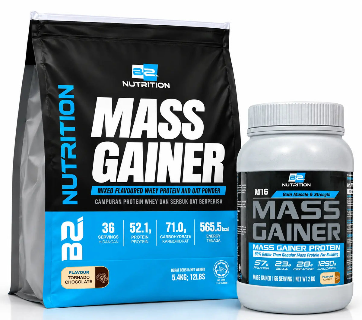 BS Nutrition Mass Gainer 2kg and 5.4kg