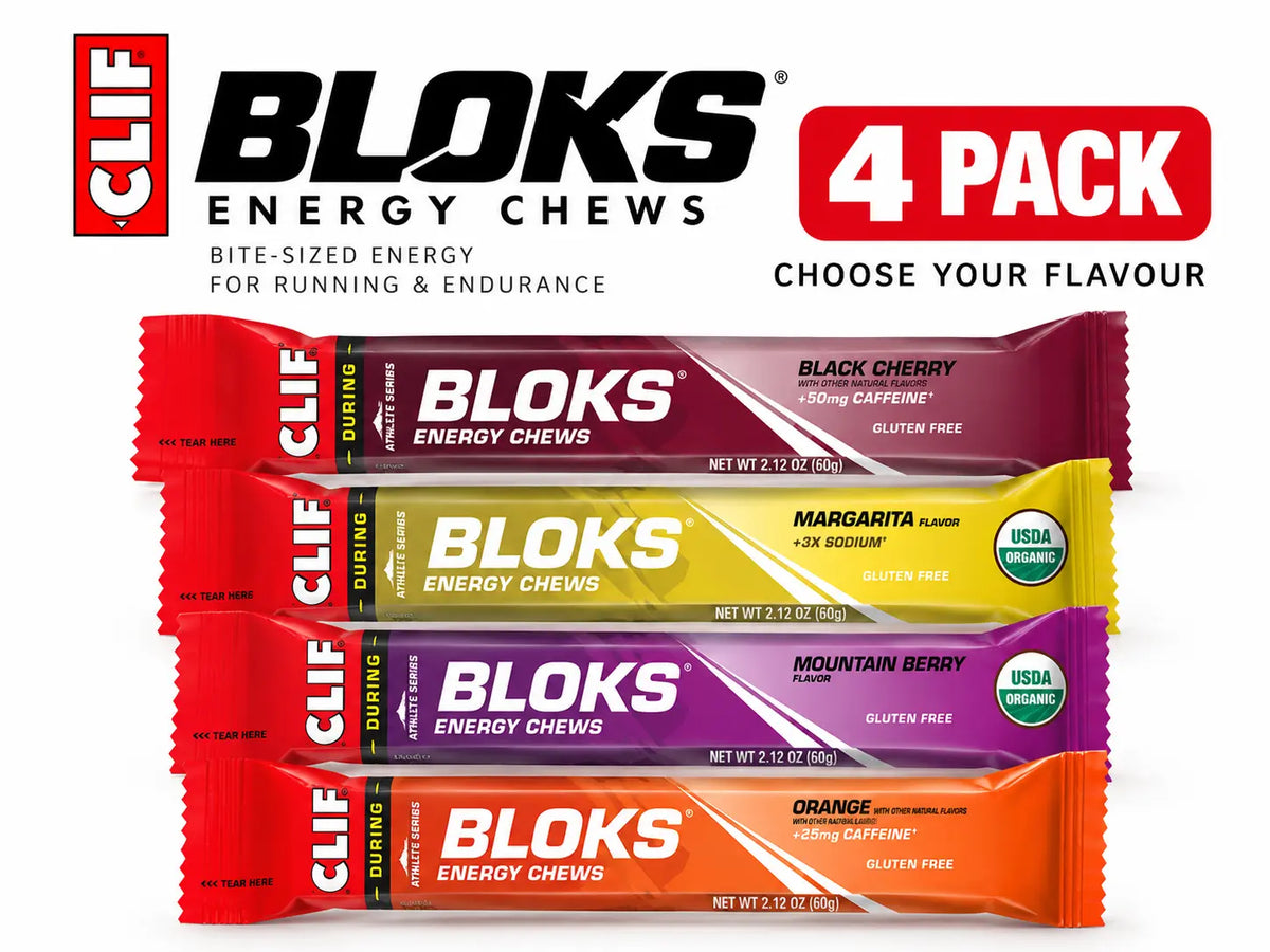 CLIF BLOKS Energy Chews 4 Pack with assorted flavour packets