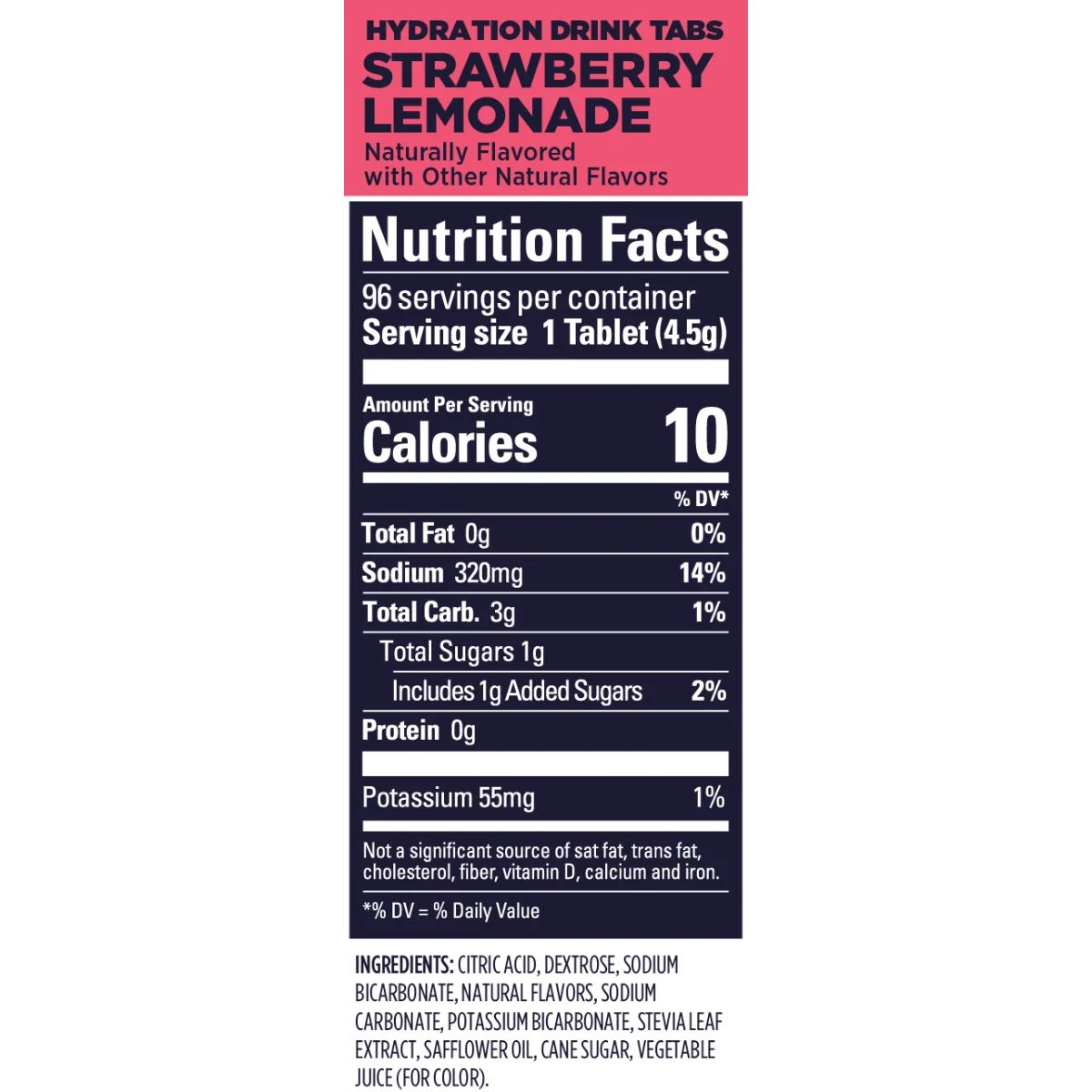 GU Hydration Tabs Strawberry Lemonade nutrition facts