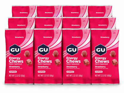 GU Energy Chews Strawberry caffeinated 12 pack