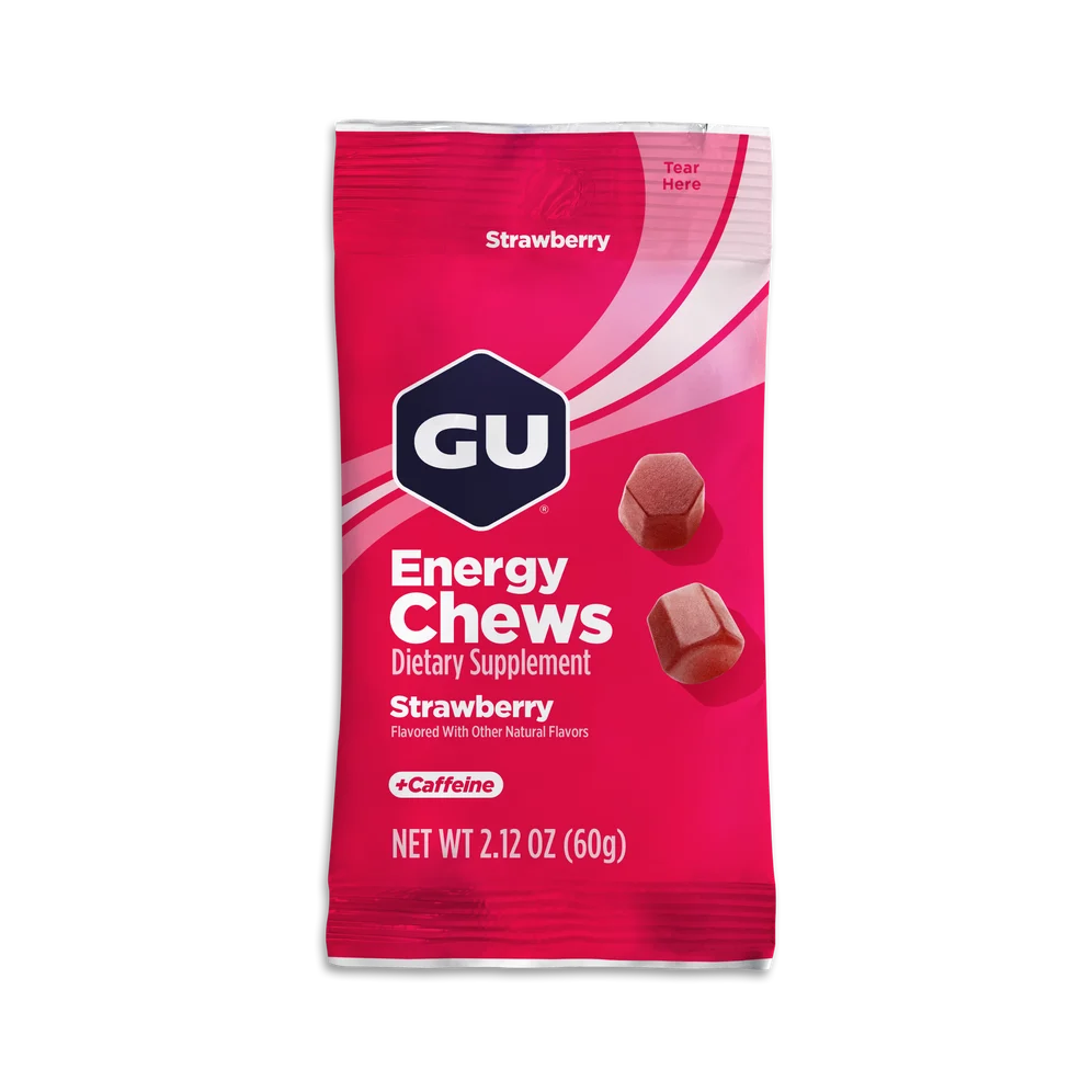GU Energy Chews Strawberry caffeinated pack