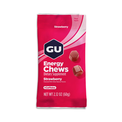 GU Energy Chews Strawberry Caffeinated | Running & Endurance Fuel