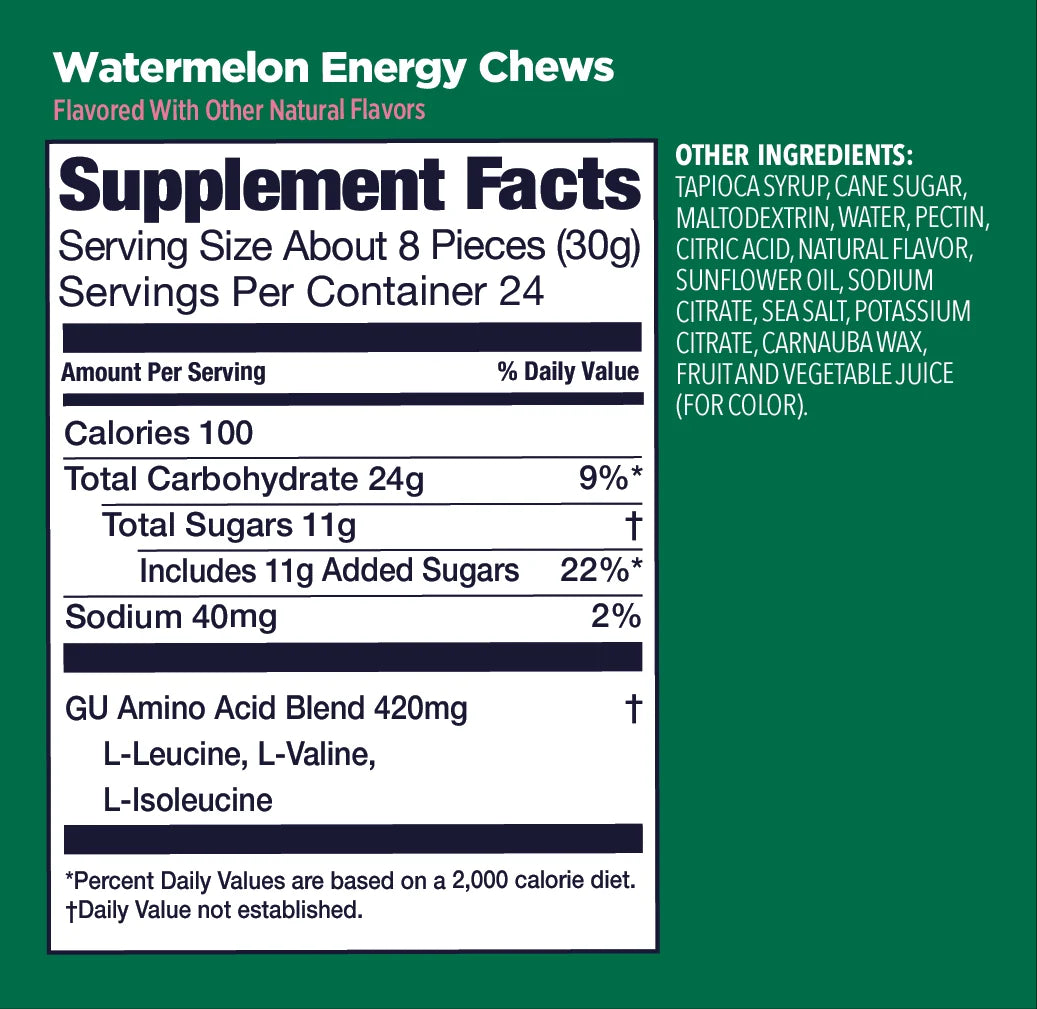 GU Energy Chews Watermelon Supplement Pack