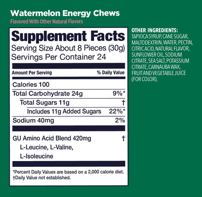 GU Energy Chews Watermelon Supplement Pack