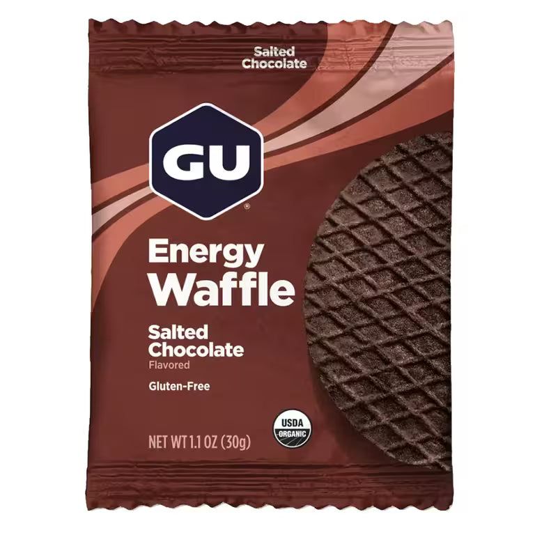 GU Energy Waffle Salted Chocolate 30g gluten-free organic waffle