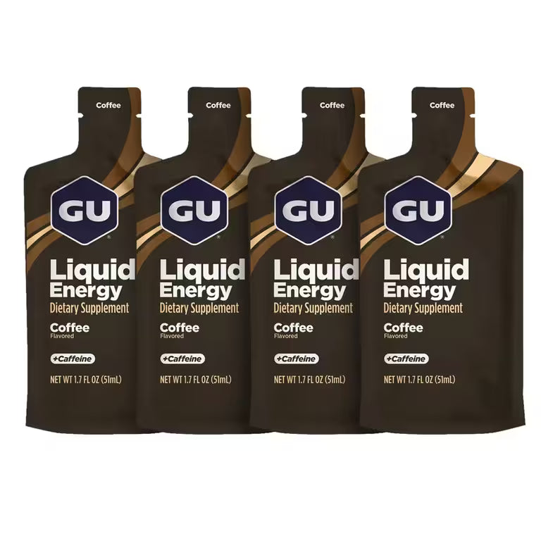 GU Liquid Energy Gel Coffee 51ml caffeinated energy gel 4 pack