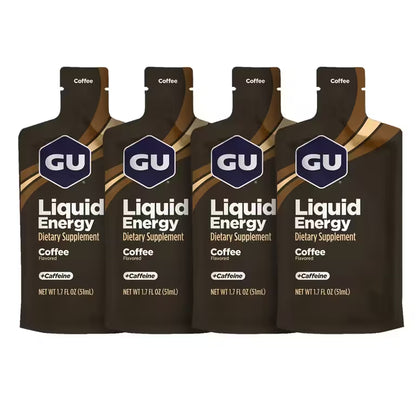 GU Liquid Energy Gel Coffee 51ml caffeinated energy gel 4 pack