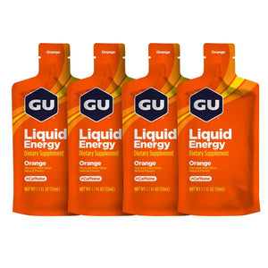 GU Liquid Energy Gel Orange 51ml caffeinated energy gel 4 pack