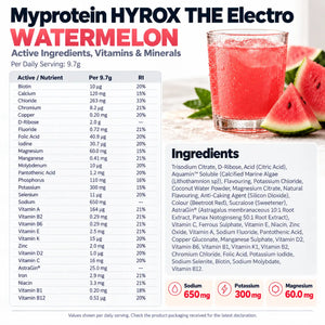 Myprotein HYROX THE Electro Watermelon nutrition and ingredients guide