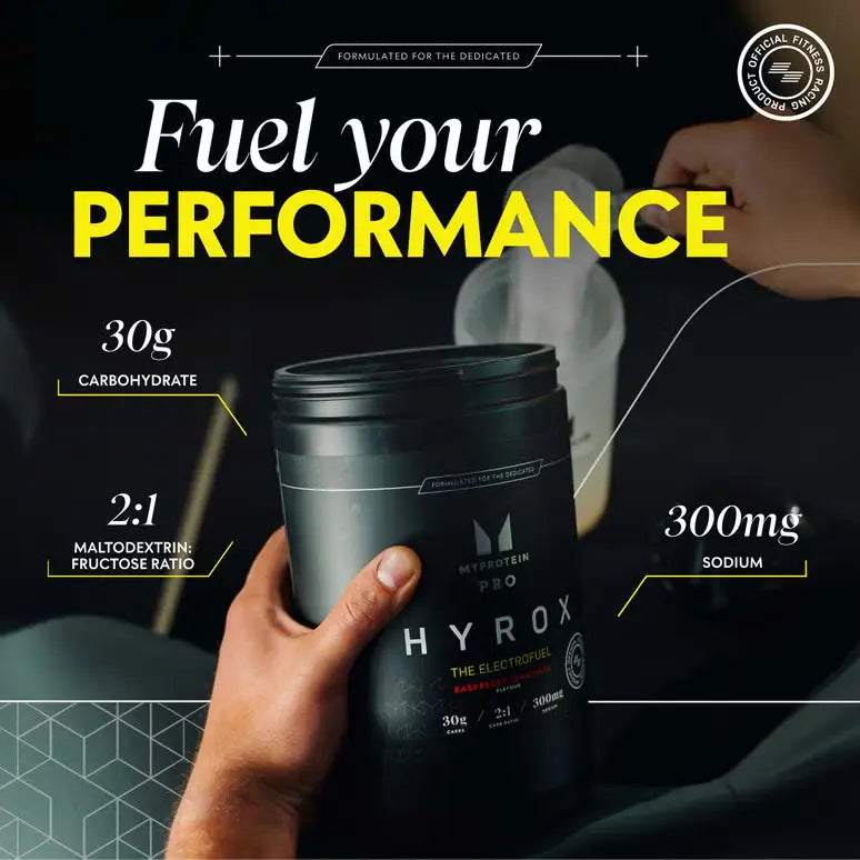 Myprotein HYROX THE Electrofuel carbohydrate and electrolyte fuel for training performance
